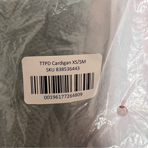 NEW Taylor Swift Authentic The Tortured Poets Department Gray Cardigan Sweater S - Picture 6 of 7